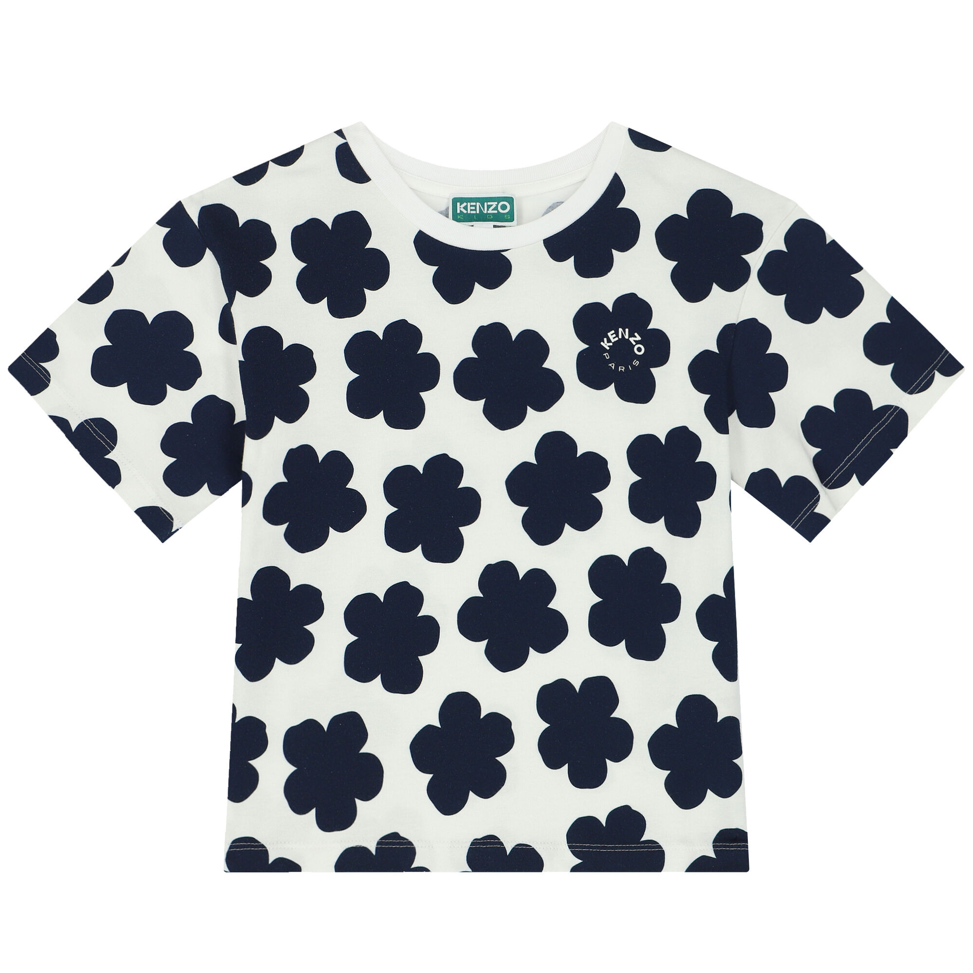 KENZO KIDS Girls Ivory Boke Flower T Shirt Junior Couture UAE